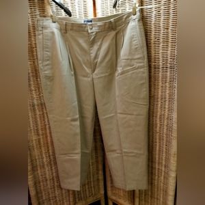 PURITAN Pants Khaki Slacks Pleated Front Size 40/24" Short Wide Legs